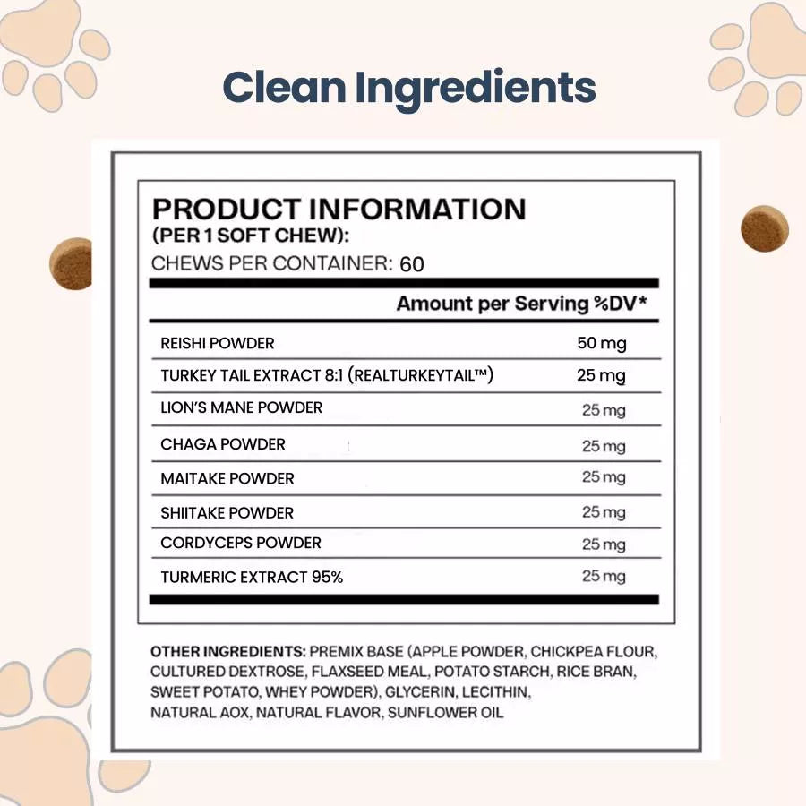Mushroom IVDD Defense Chews