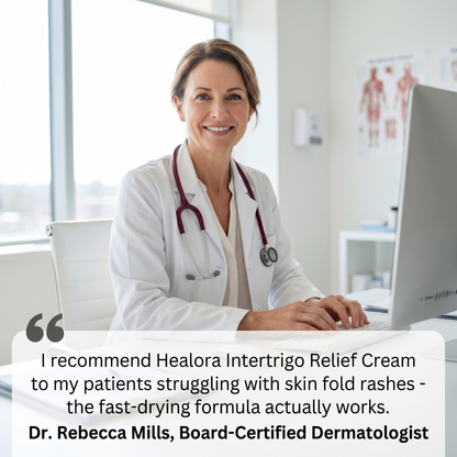 Intertrigo Relief Cream treats 99% of skin fold rashes from the first application